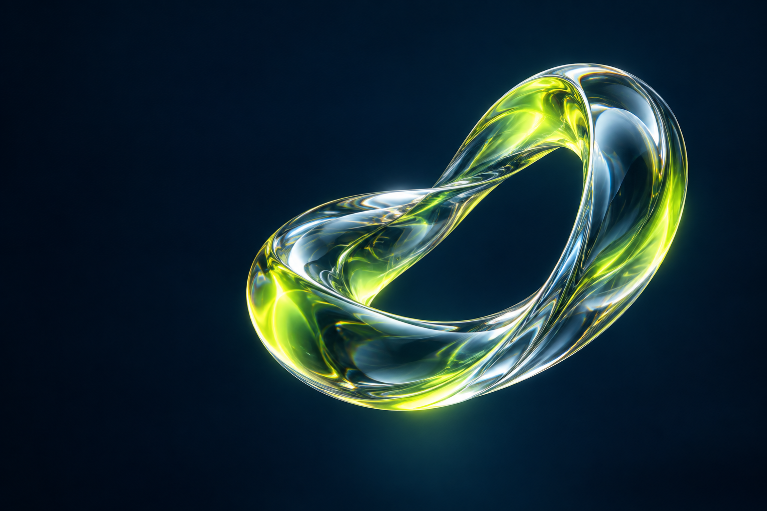 Sculpture de verre aux reflets vert lumineux